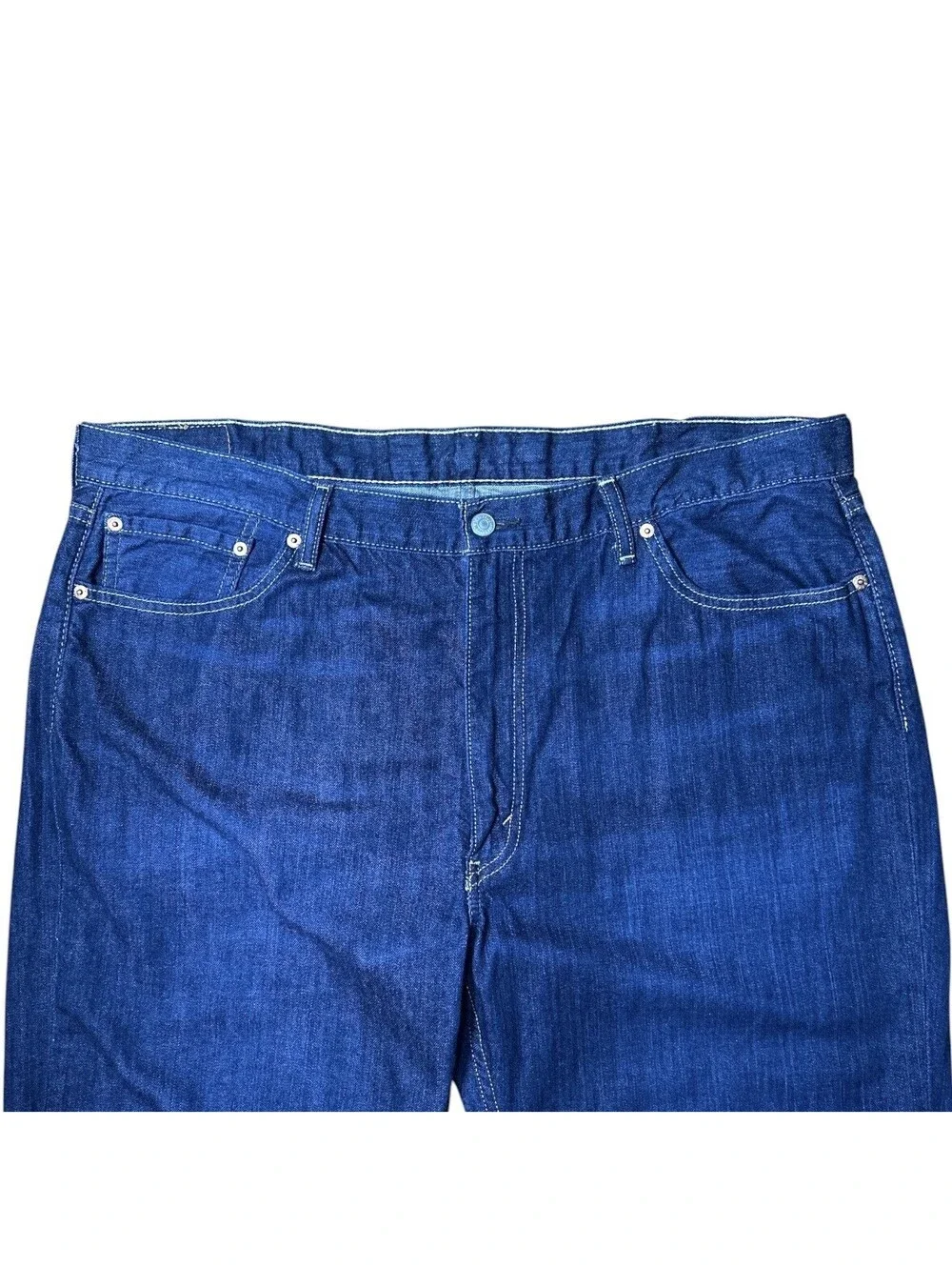 Levi’s 515 Mens 42x32 Denim Blue Medium Wash Jeans Stretch Straight Leg 5 Pocket